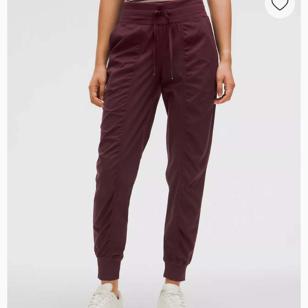 Women's Burgundy Mid Rise Jogger